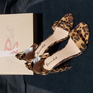 Bonnibel Arianna-1 Leopard Heels with Ankle strap "Various Sizes"